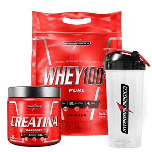 Promopack Whey Baunilha 900g + Creatina 300g + Coqueteleira