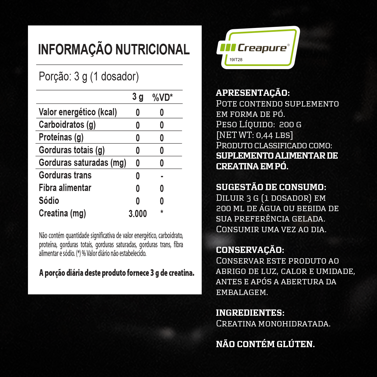 Creatina Pura Creapure 200g