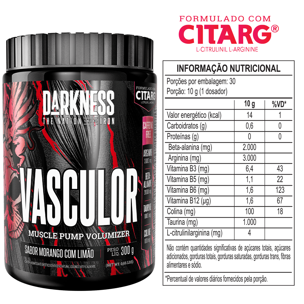 Vasculor Muscle Pump Volumizer 300g Sem Cafeína